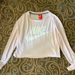 Nike Pink Cropped Long Sleeve Shirt